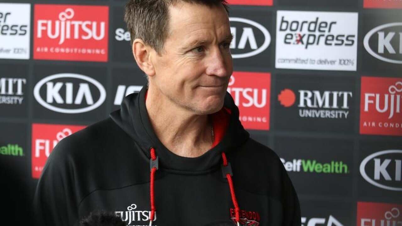 Essendon Football club Senior Coach John Worsfold speaks to the media.