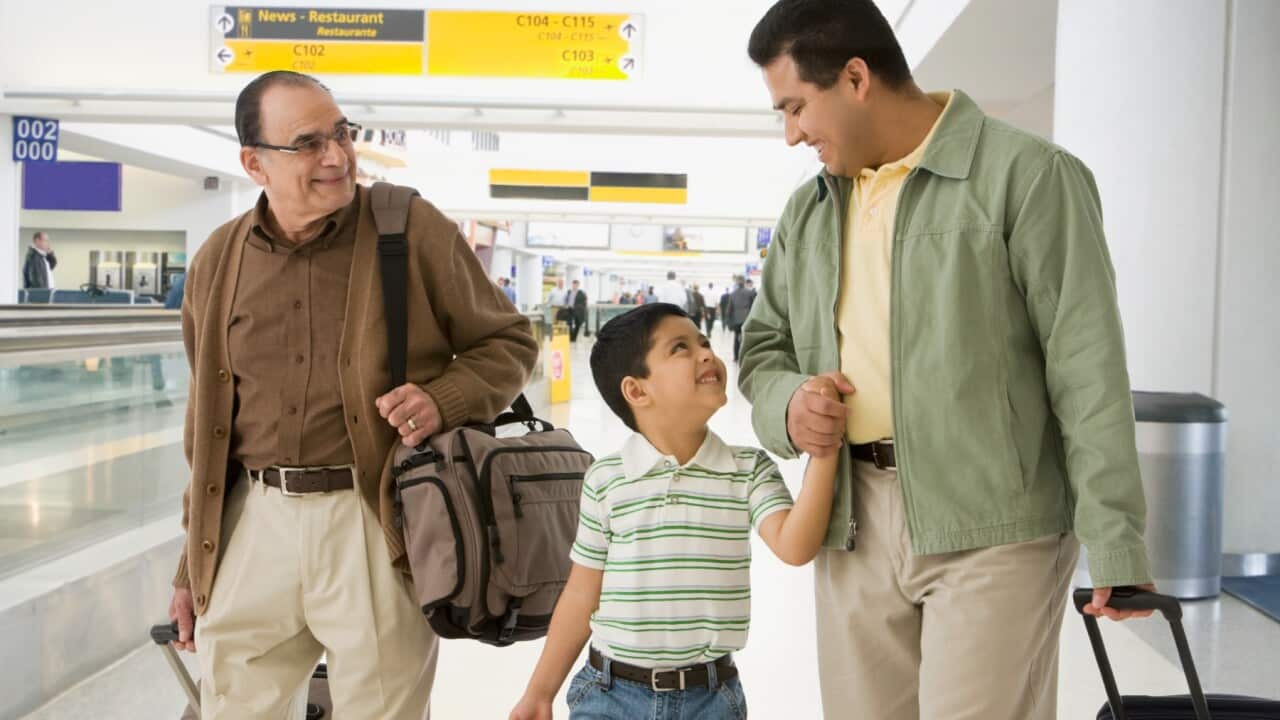 Family at airport