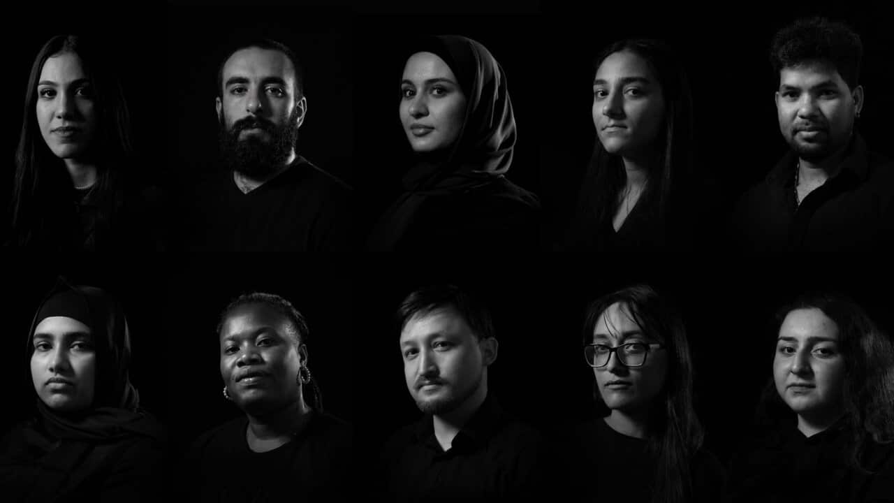 A series of 10 portraits included in the Statis art exhibition.