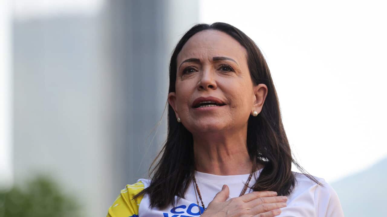 Venezuelan Opposition Leader Machado Is Intercepted After Joining Anti-government Protest