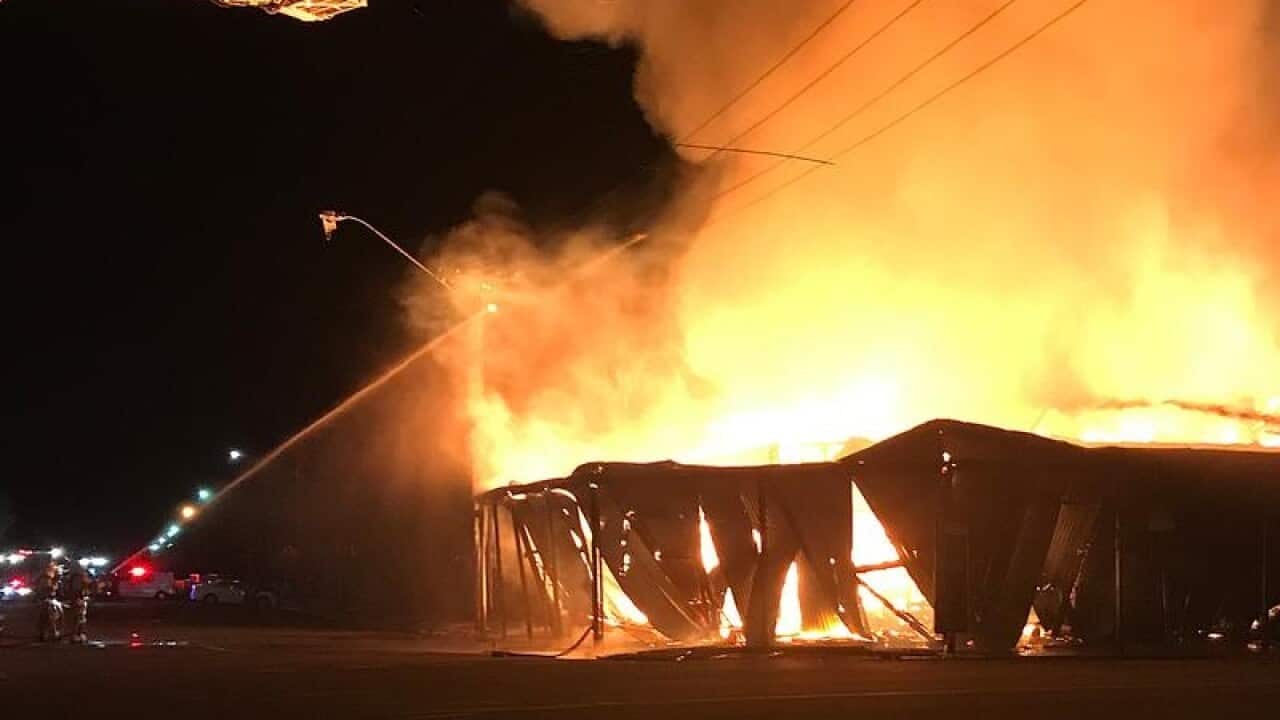 Fire crews working on the fire