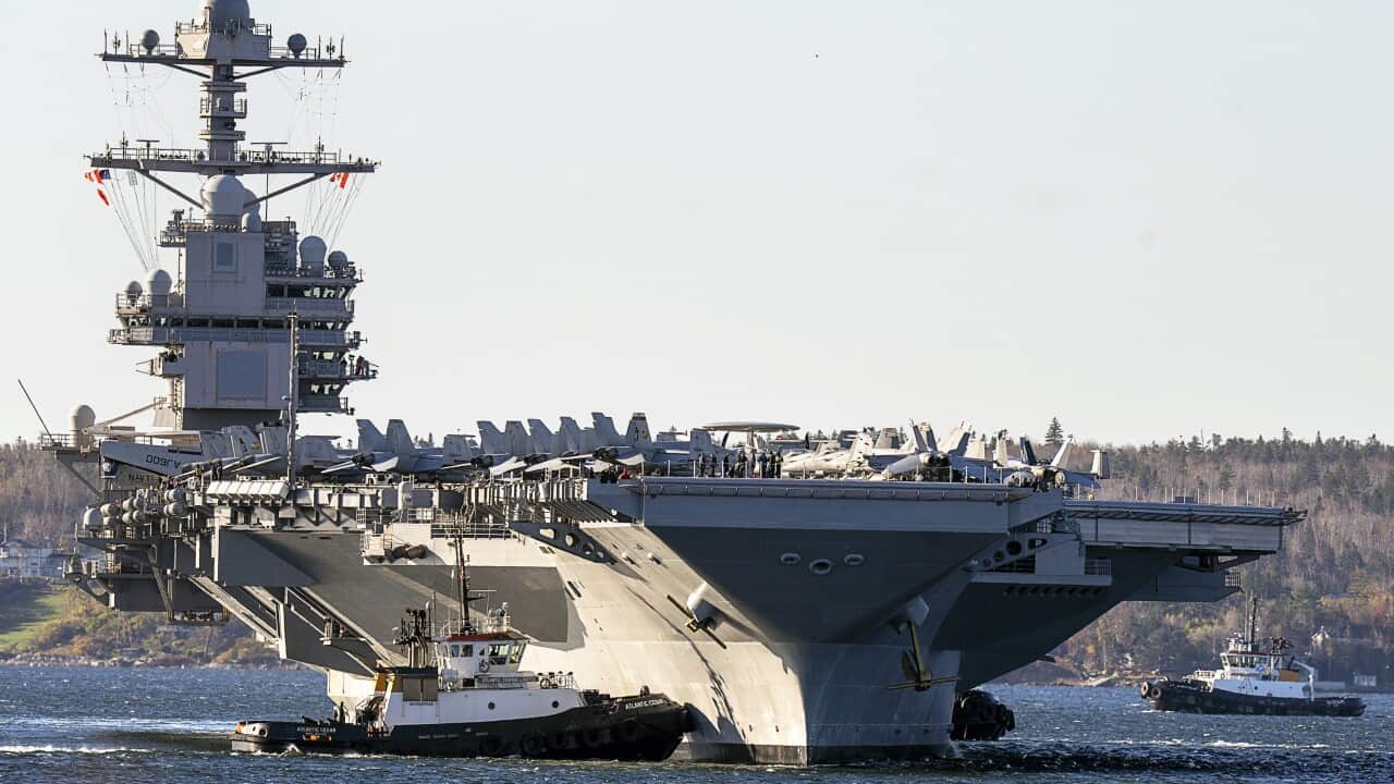 Aircraft Carrier Departs