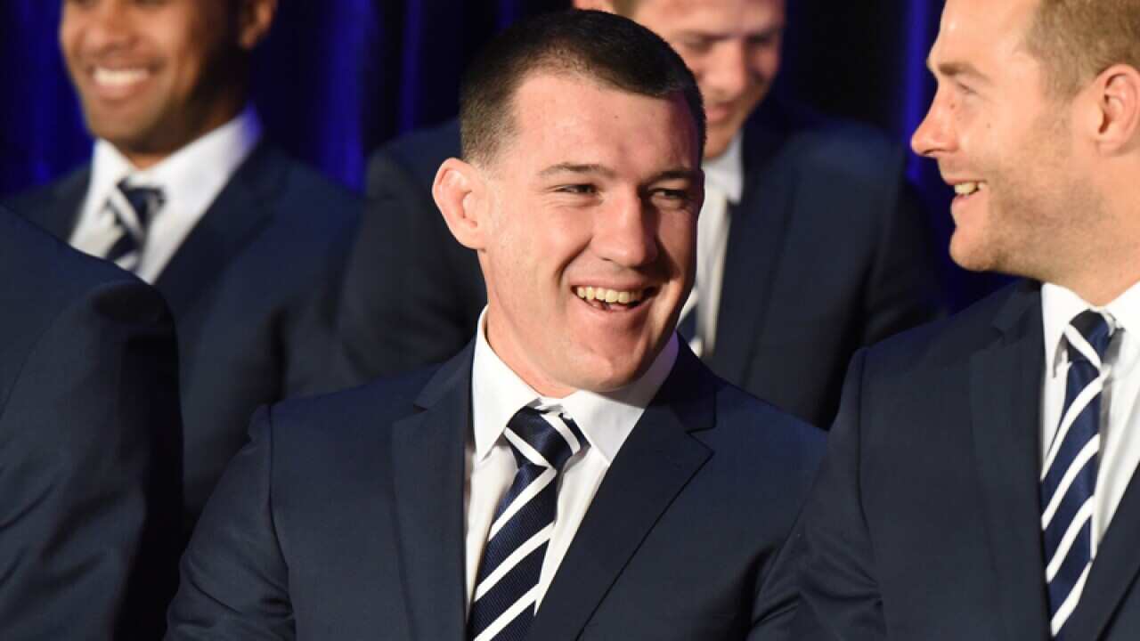 NSW Blues State of Origin captain Paul Gallen (centre)