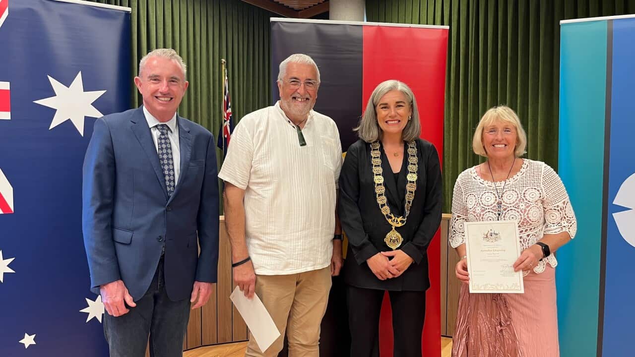 Allan Lee (2nd left) joined the group of Australia's newest citizens in a ceremony in the City of Coffs Harbour in New South Wales_SBS.jpg