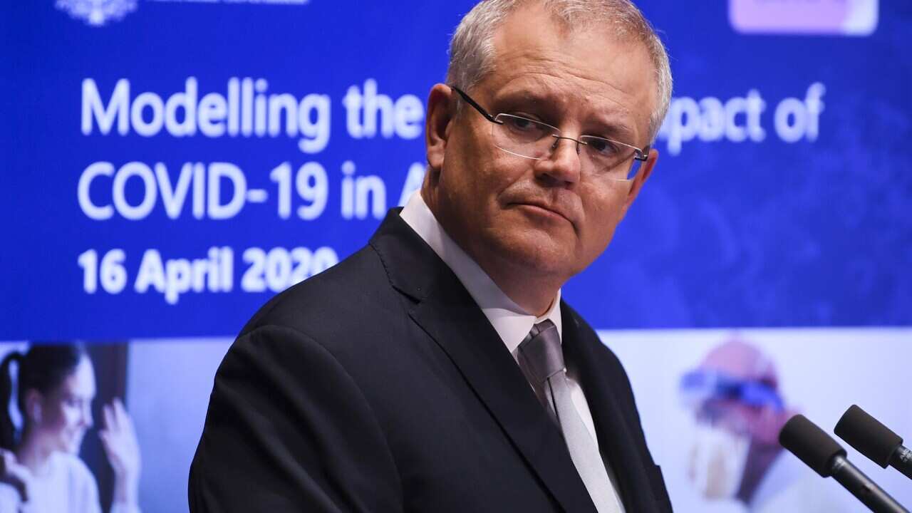 Prime Minister Scott Morrison speaking after a National Cabinet meeting