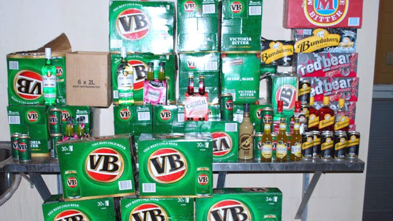 Alcohol seized by authorities on its way into a 'dry' Aboriginal community in the NT - AAP.jpg