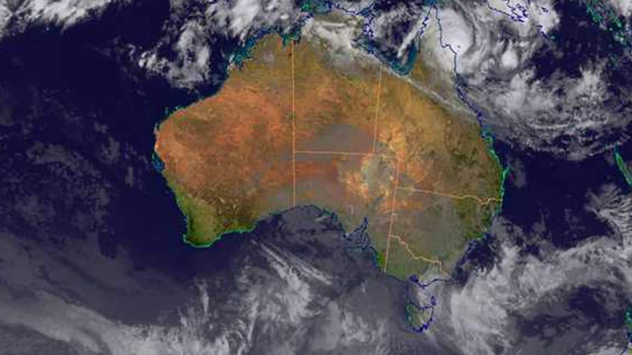 Satellite image of a cloud/surface composite over Australia
