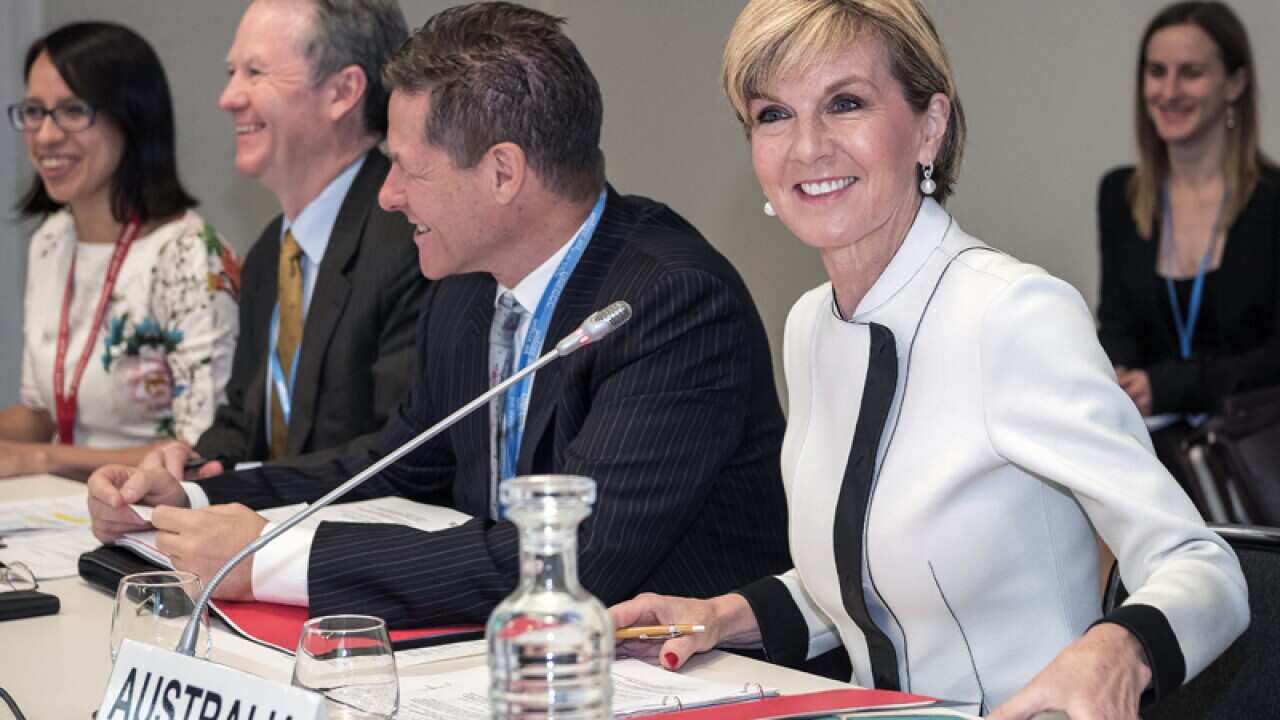 Foreign Minister Julie Bishop (R)
