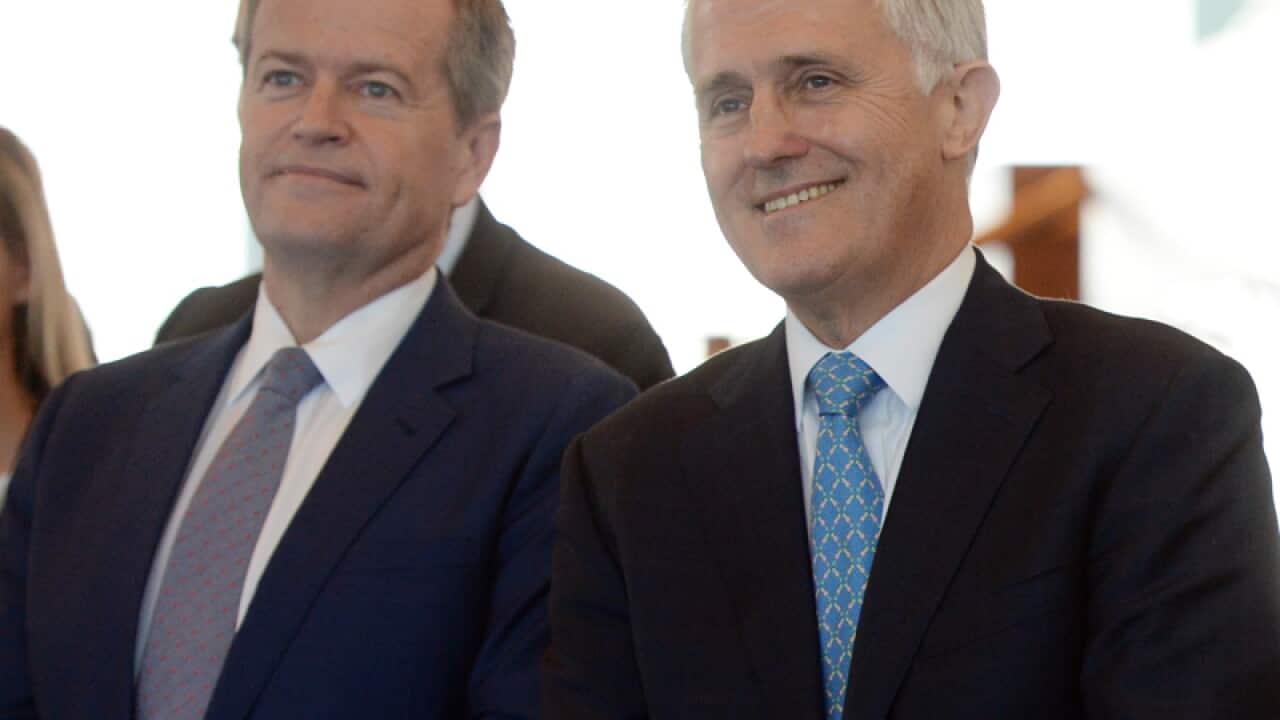 Opposition Leader Bill Shorten (left) Prime Minister Malcolm Turnbull