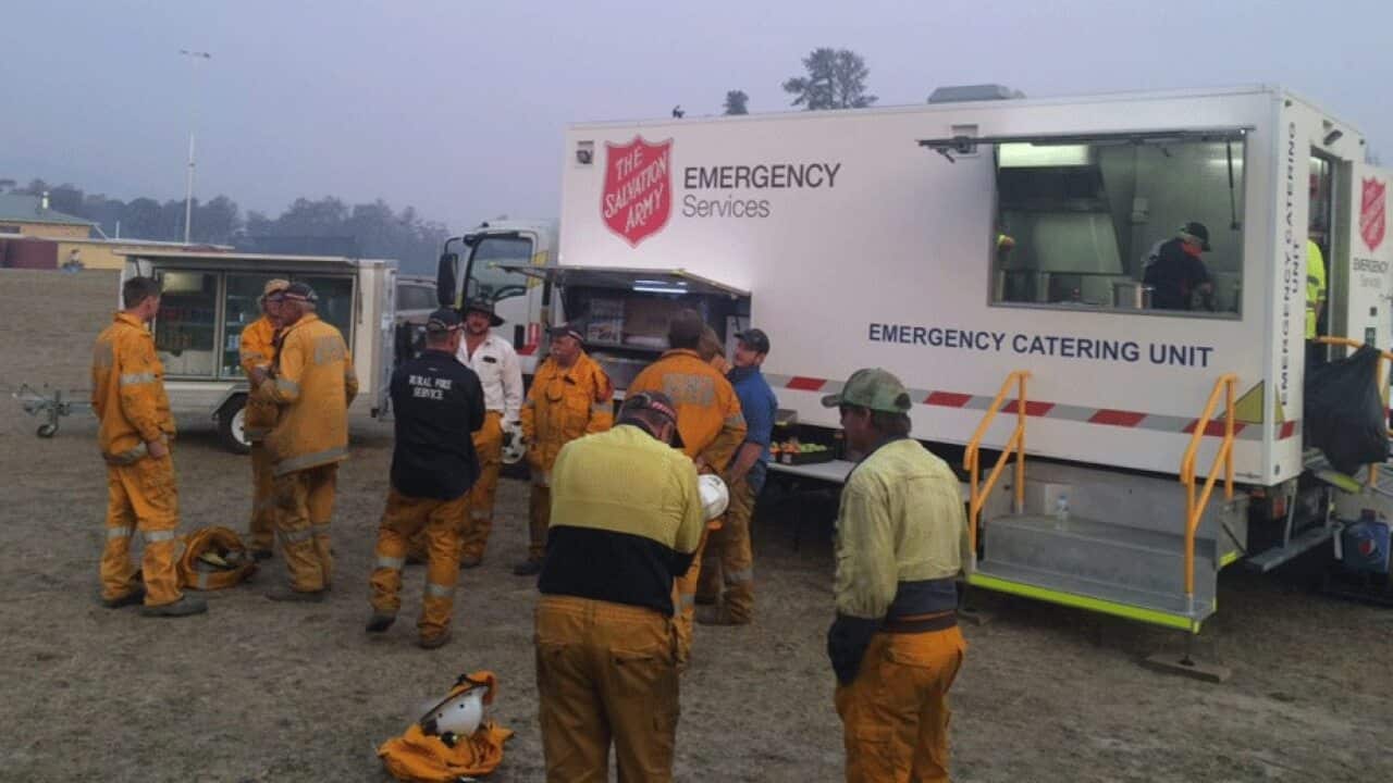 Salvation Army teams are providing meals to evacuees and frontline responders.