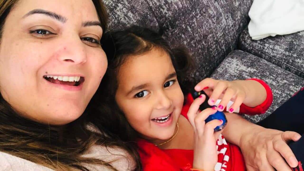 Harpinder Romana has been reunited with her three-year-old daughter in Sydney.