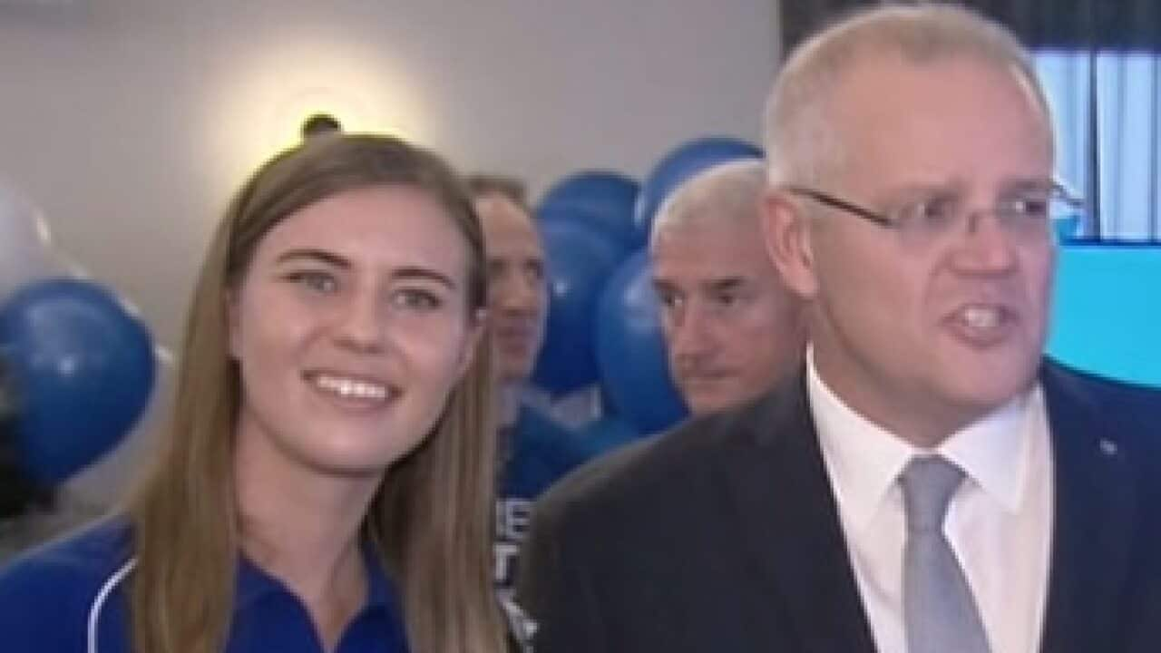 Brittany Higgins is seen with Prime Minister Scott Morrison in the lead up to the 2019 election.