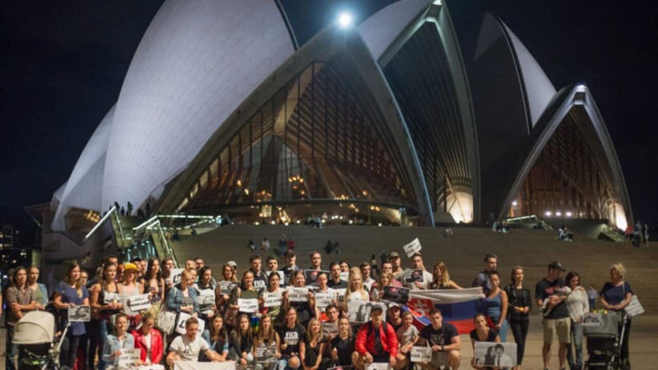 Slovaks in Sydney marching