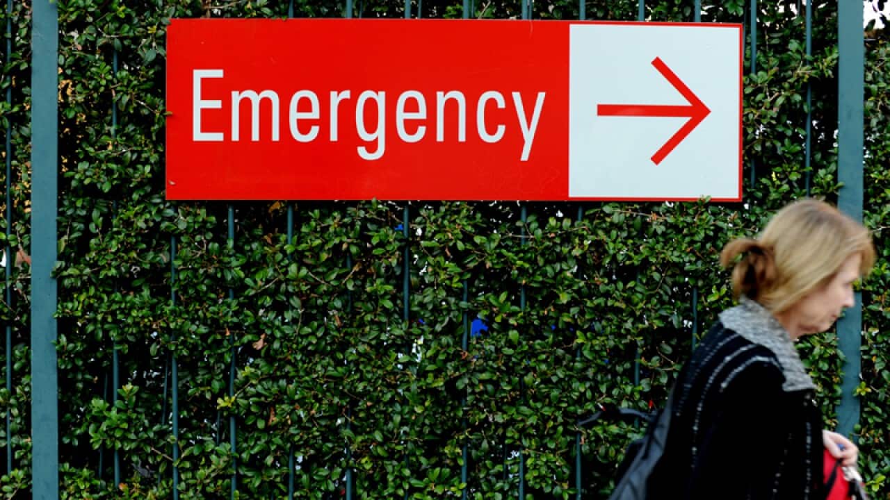 An emergency department sign