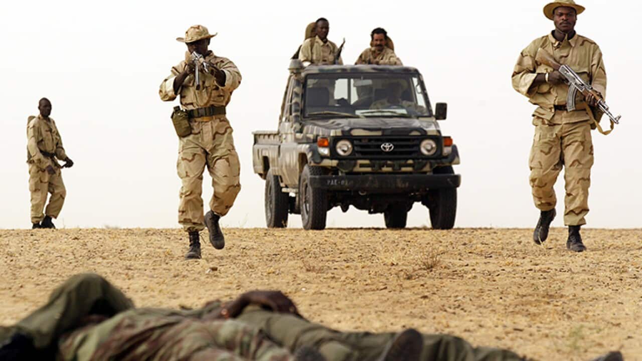(from archive ) Soldiers close to the borders with Mali