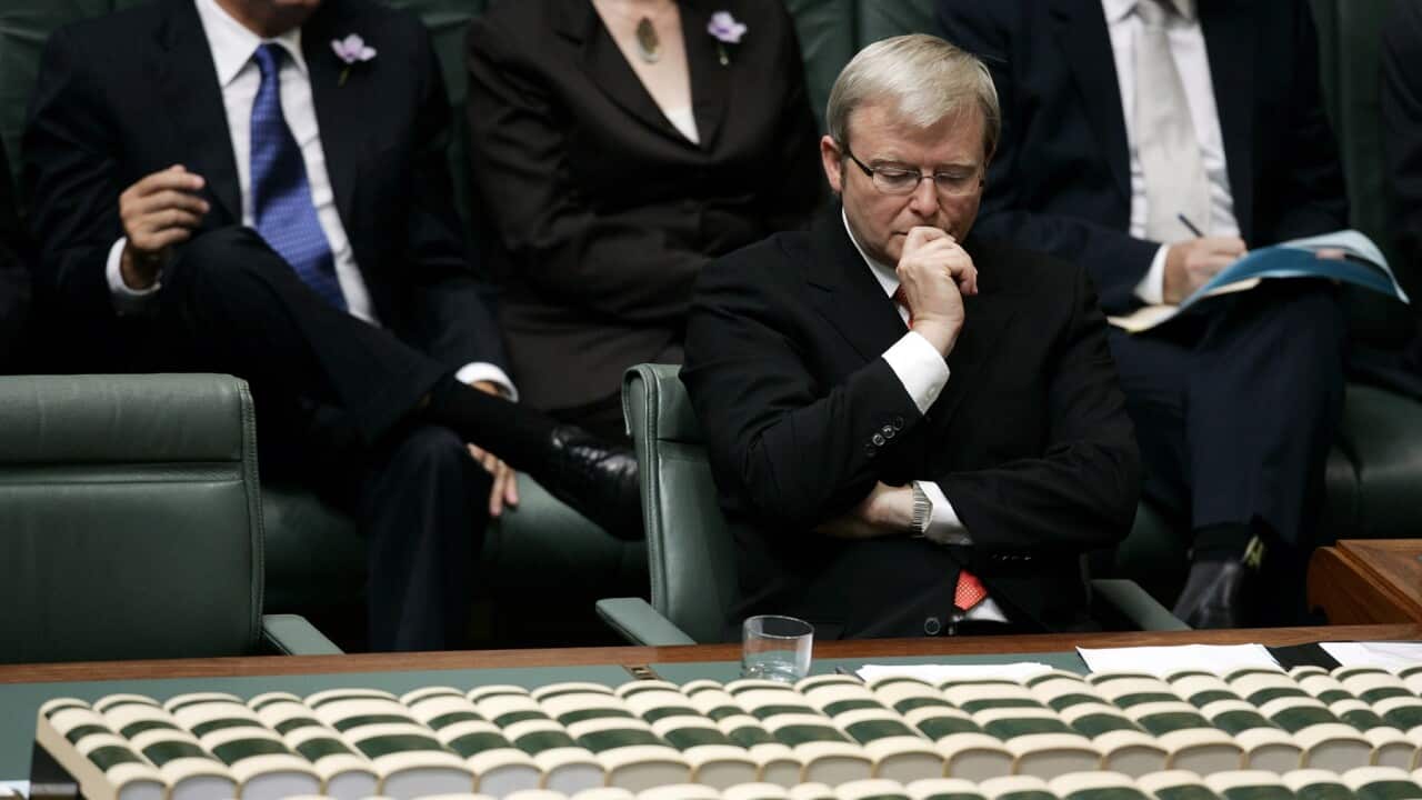 Prime Minister Kevin Rudd preparing to deliver the Apology in 2008
