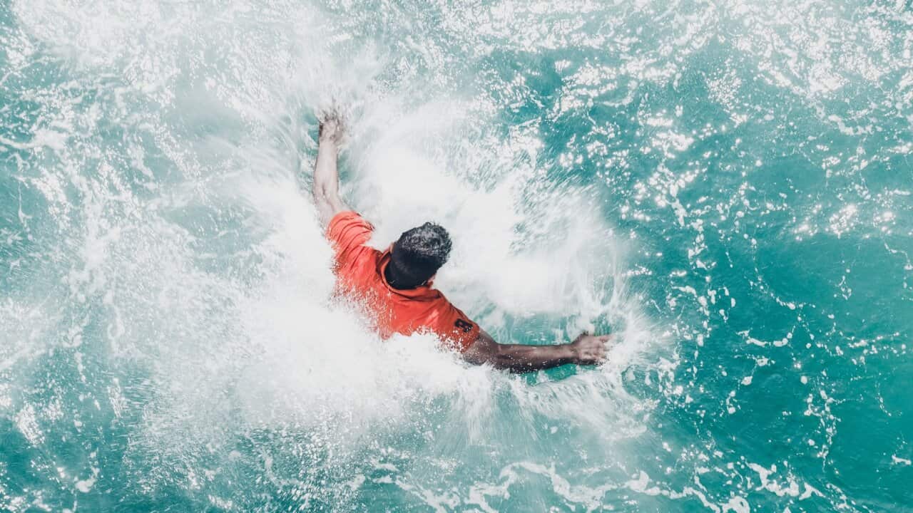 Man Swimming In Water