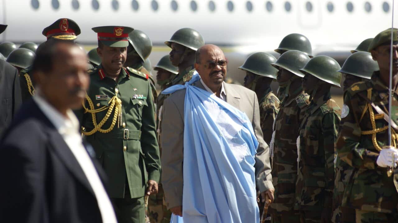 Sudanese president Omar al Bashir arrives in the southern capital of Juba.