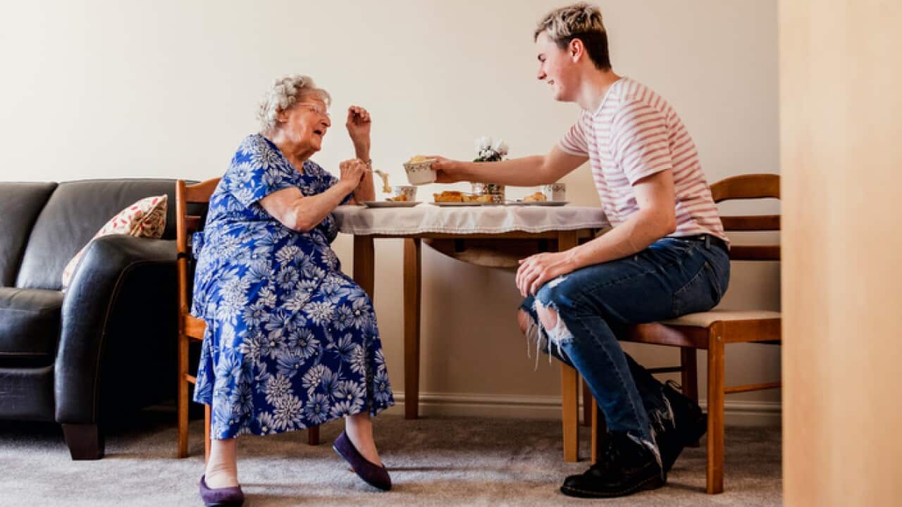 Visiting his Elderly Relative