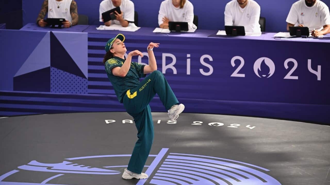 Breakdancer Rachel Gunn, known as Raygunn, performs her now-infamous Olympic routine (AAP).jpg