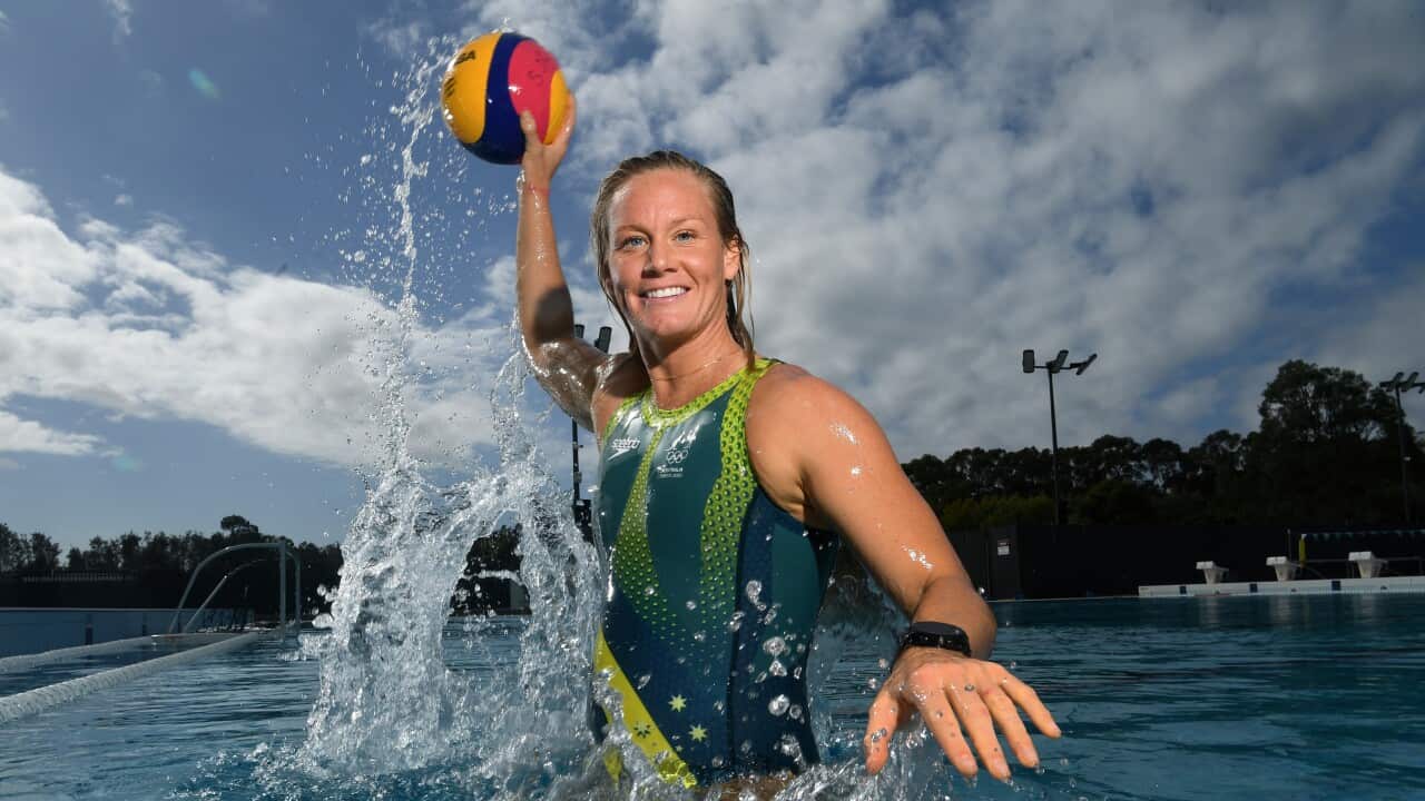 The Australian Women’s Water Polo Team Captain, Rowie Webster poses for a photo before the Tokyo Olympics.