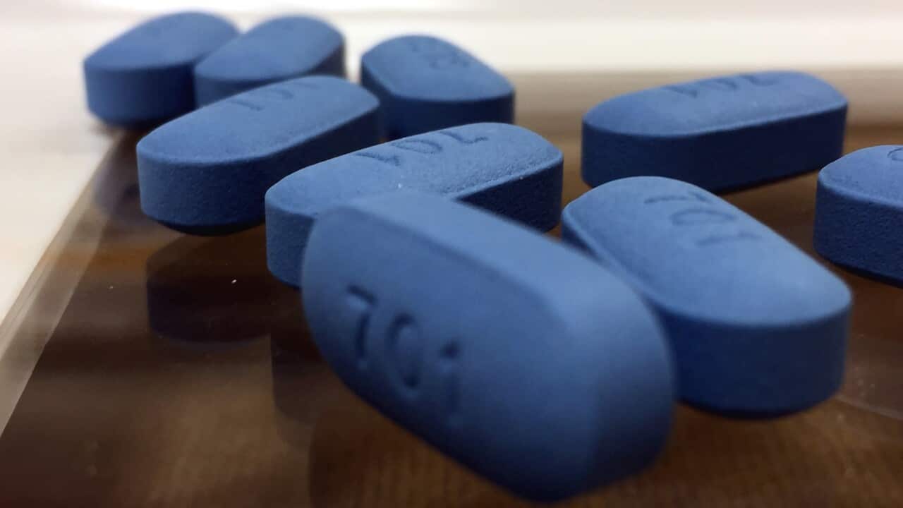 Single pills (brand name Truvada) containing two antiretroviral drugs, emtricitabine and tenofovir disoproxyl fumarate. Truvada is used for pre-exposure prophylaxis