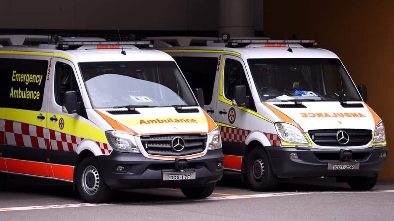 A file image of ambulances outside St Vincent's Hospital