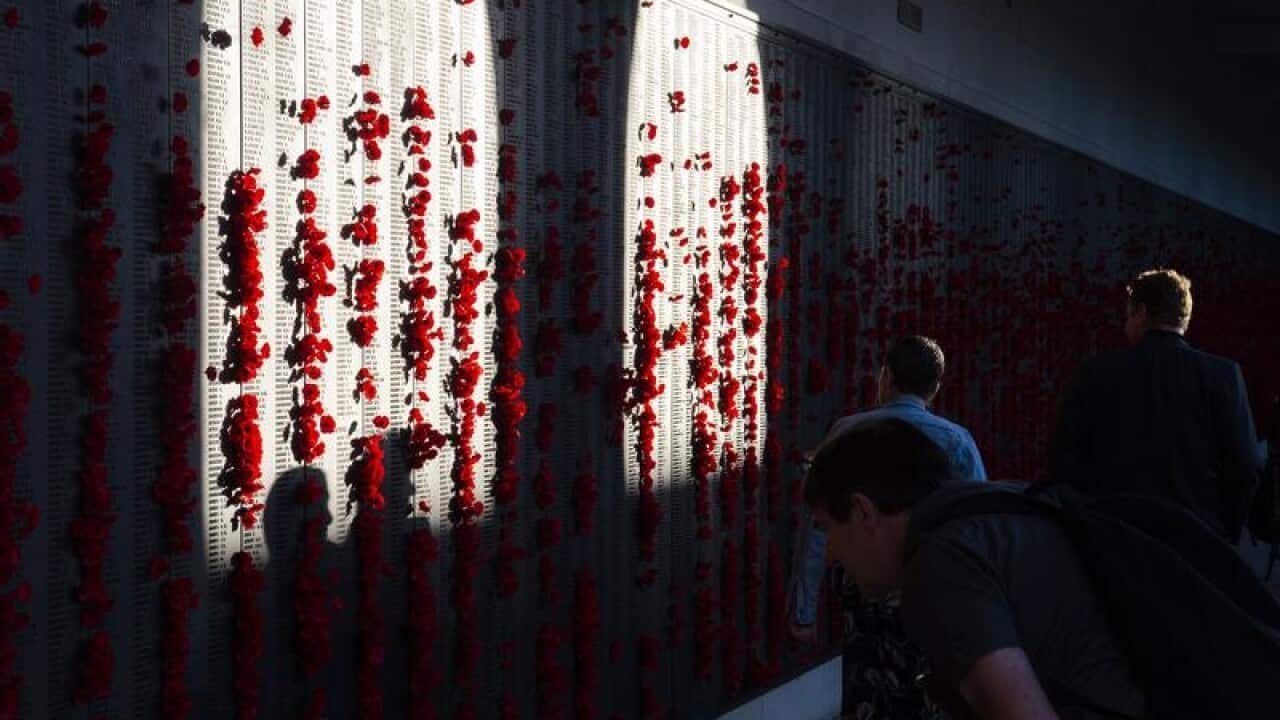 A file image of Australian War Memorial's Wall of Remembrance.