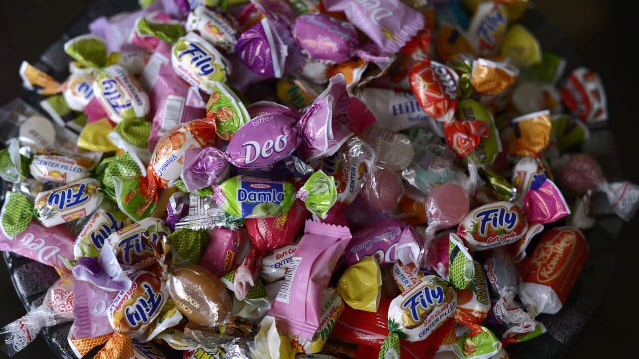 A candy made by Bulgaria's small Alpi candy factory in the town of Asenovgrad, southwest Bulgari. (Getty)