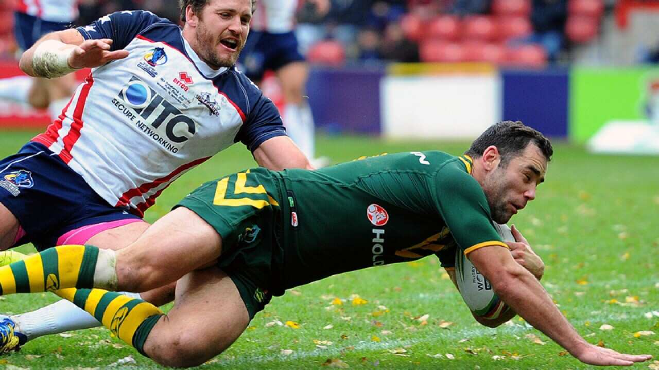 Australia's Cameron Smith scores against the US