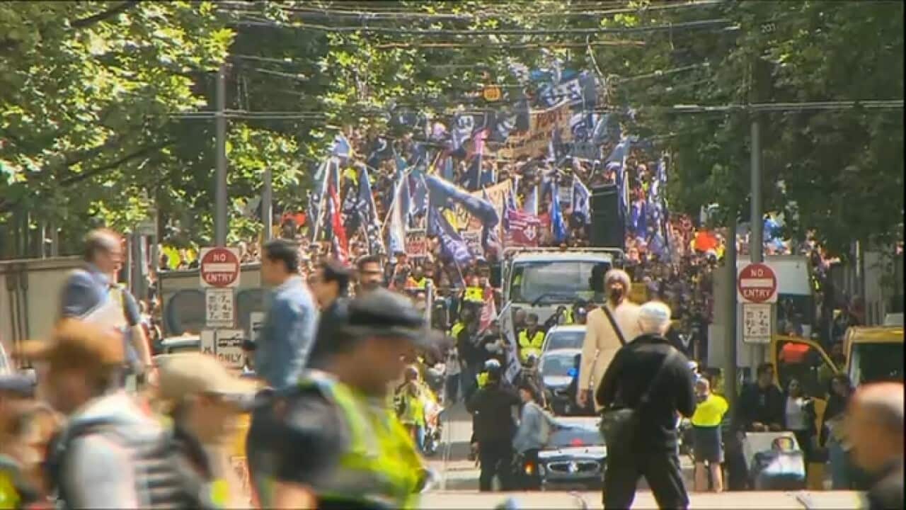 Union rally in Melbourne