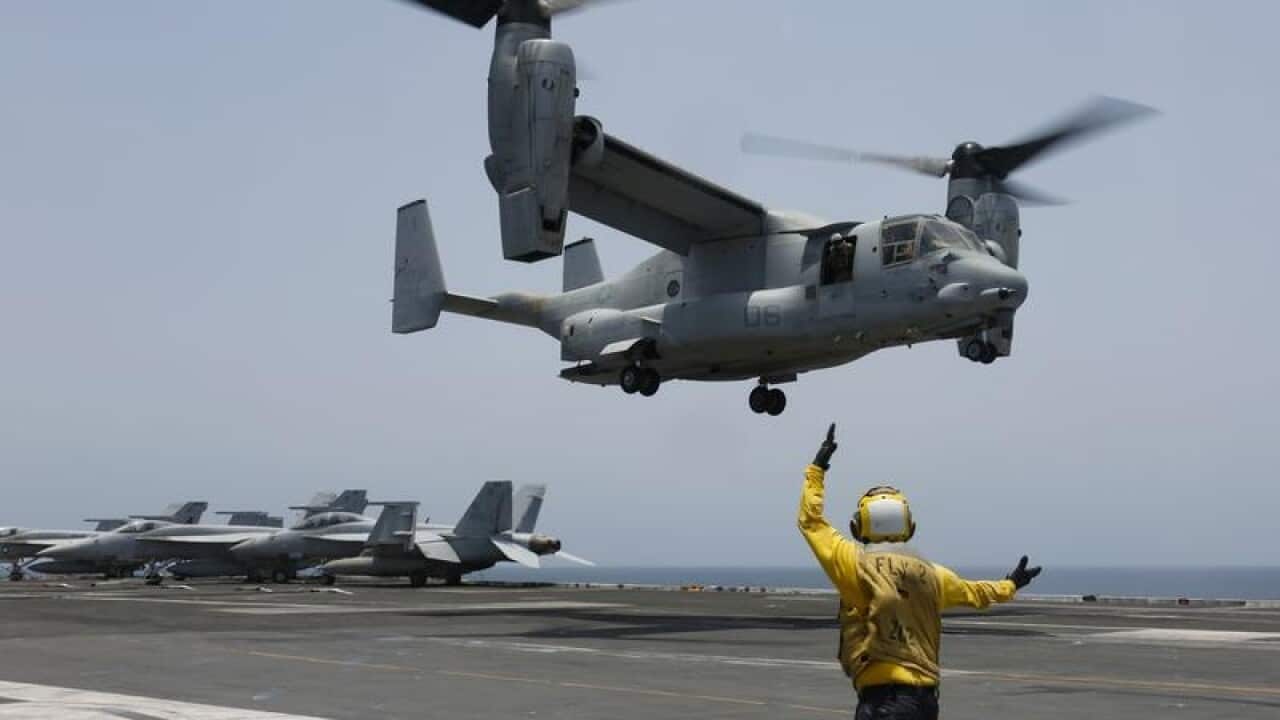 The US Navy conducted exercises in the Arabian Sea after warning of a threat from Iran.