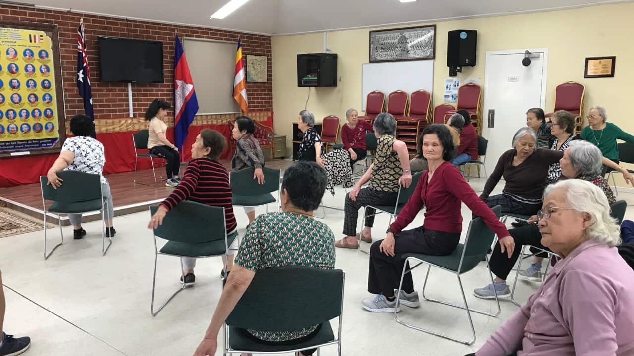 Senior citizen during their physical activities session