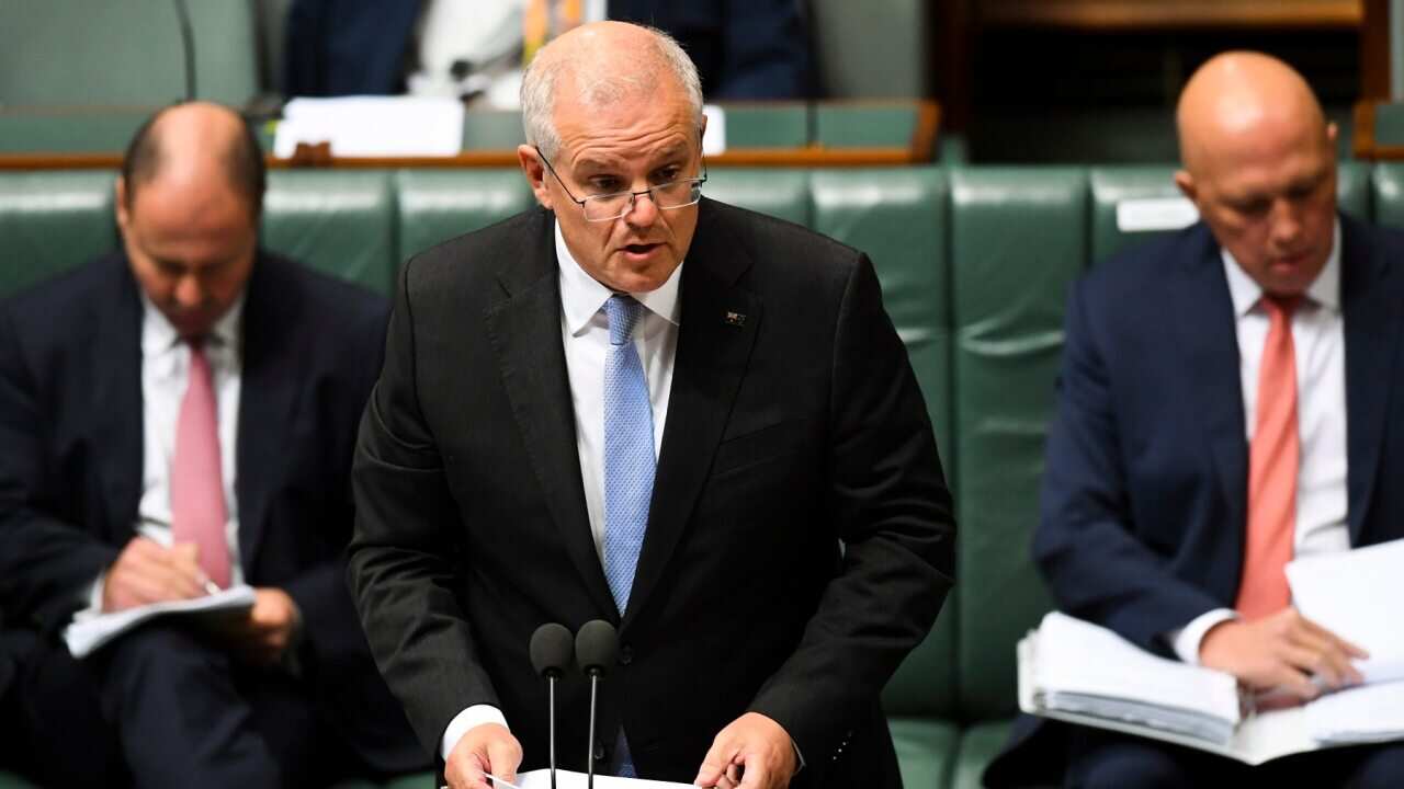 Prime Minister Scott Morrison speaks during House of Representatives Question Time