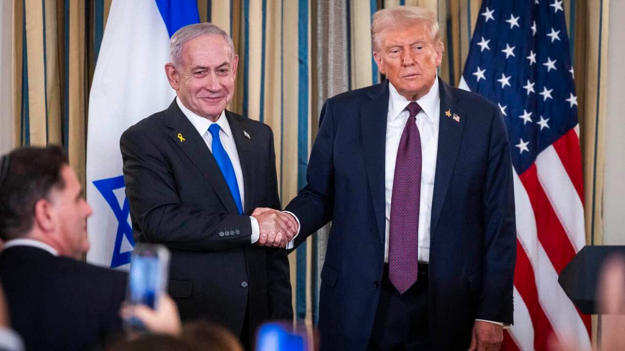 US President Trump welcomes Israeli Prime Minister Netanyahu to the White House