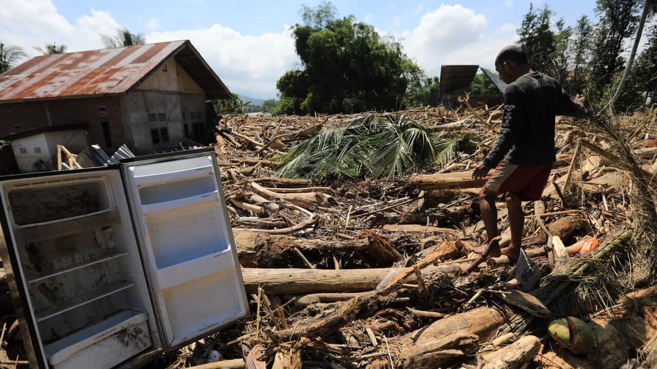 Aftermath of floods and landslides that killed hundreds of people in Sumatra