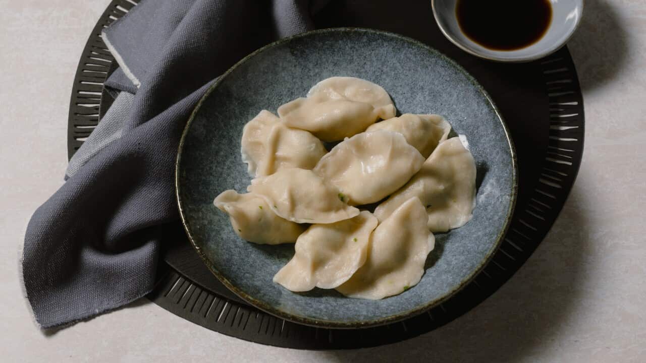 Garlic prawn dumpling