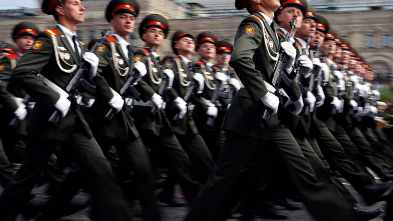 Russian troops march through Moscow's Red Square