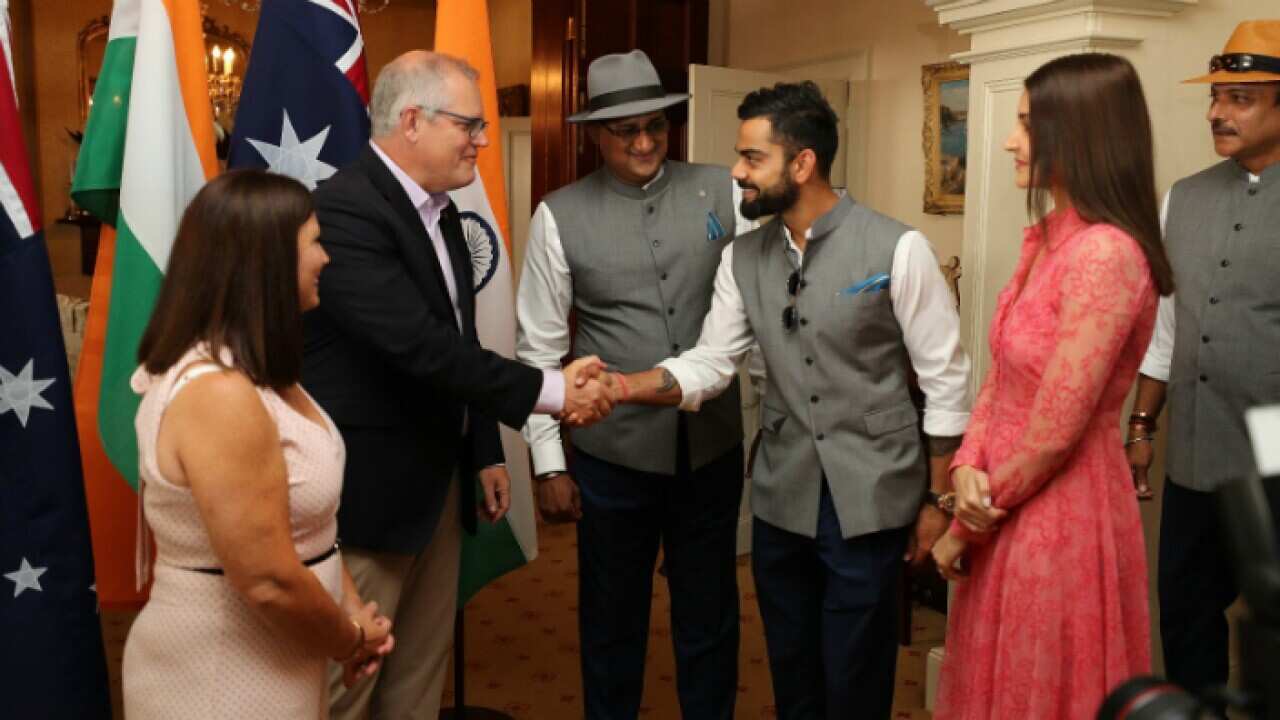Virat kohli with PM Scott Morrison