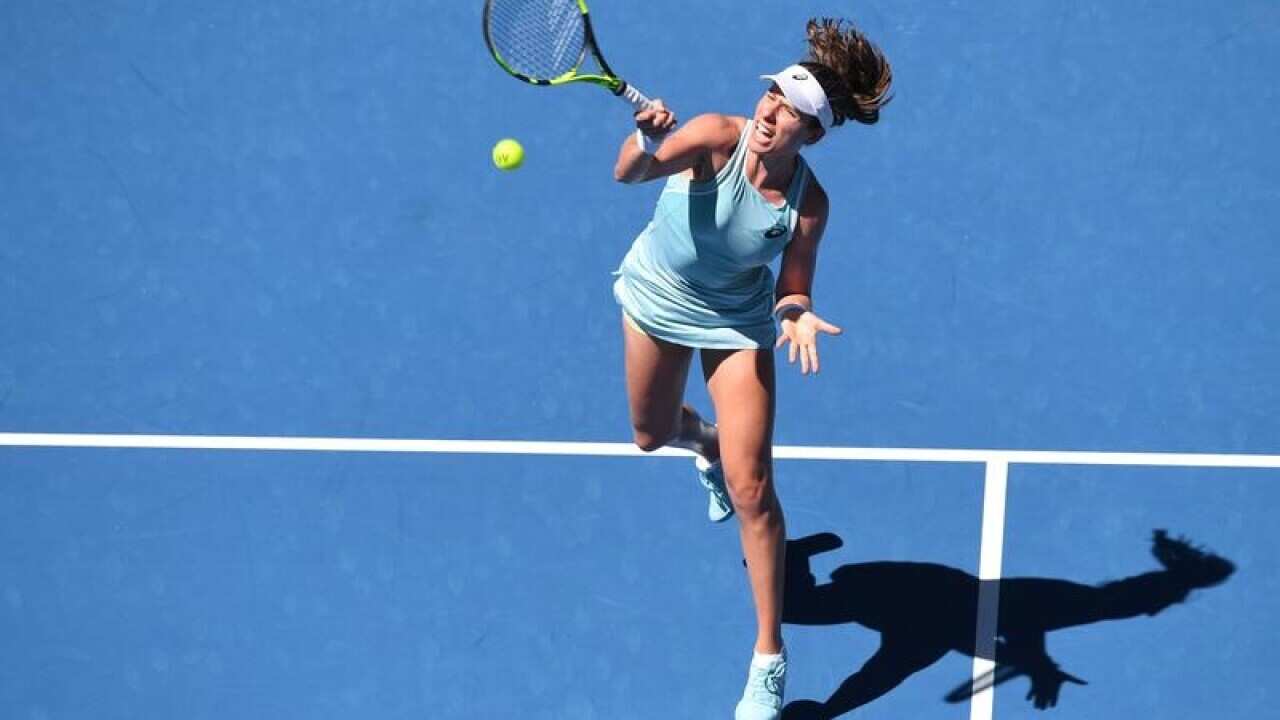 Johanna Konta of Great Britain in action