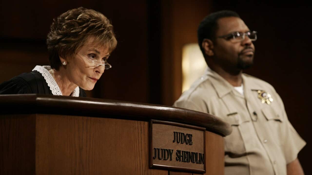 Judge Judy Sheindlin presides over a case.