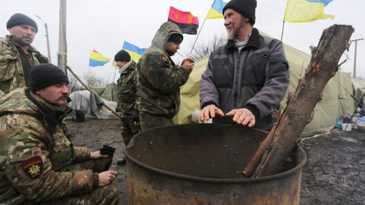 Blockade in Donbas.