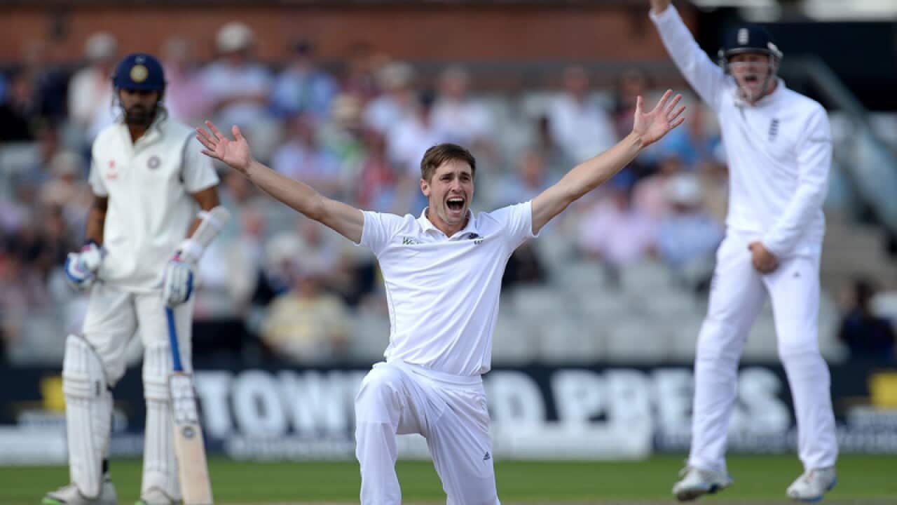 England's Chris Woakes successfully appeals