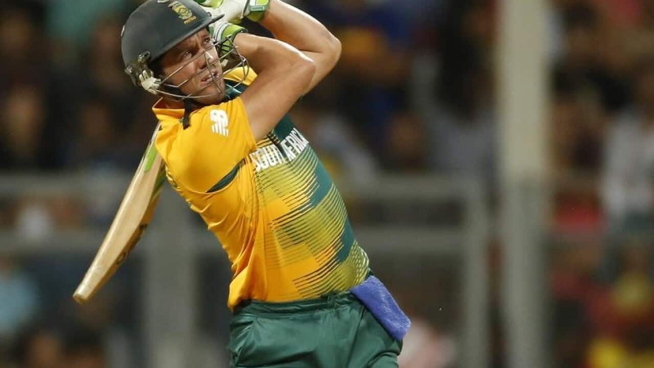 South Africa's AB de Villiers bats