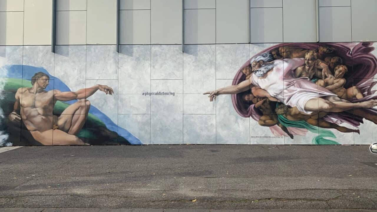 ‘The Creation of #physicaldistancing’ in South Melbourne
