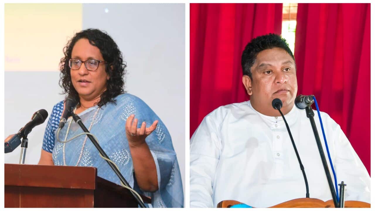 Harini Amarasuriya and Chamara Sampath Dasanayake