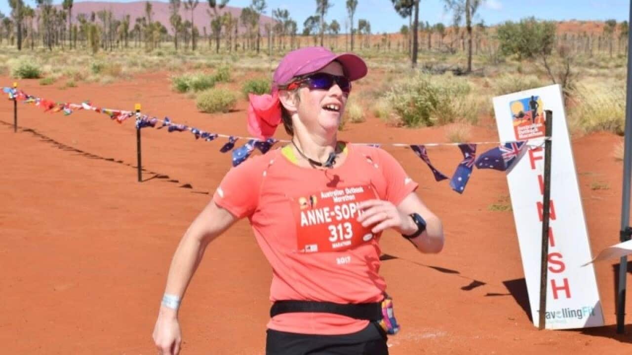 Anne-Sophie au marathon de Uluru 