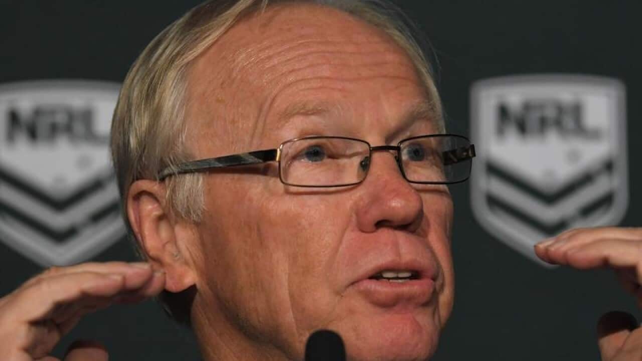 ARL Commission Chairman Peter Beattie at a media briefing.