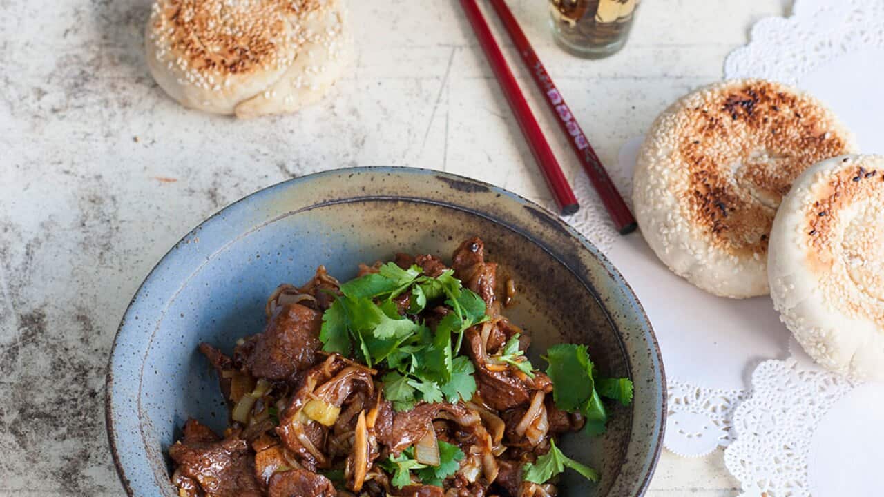 Stir-fried lamb