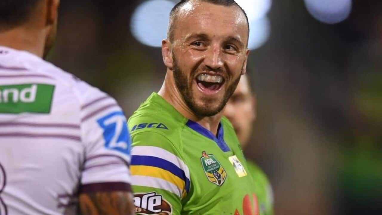 A file image of Canberra Raiders hooker Josh Hodgson